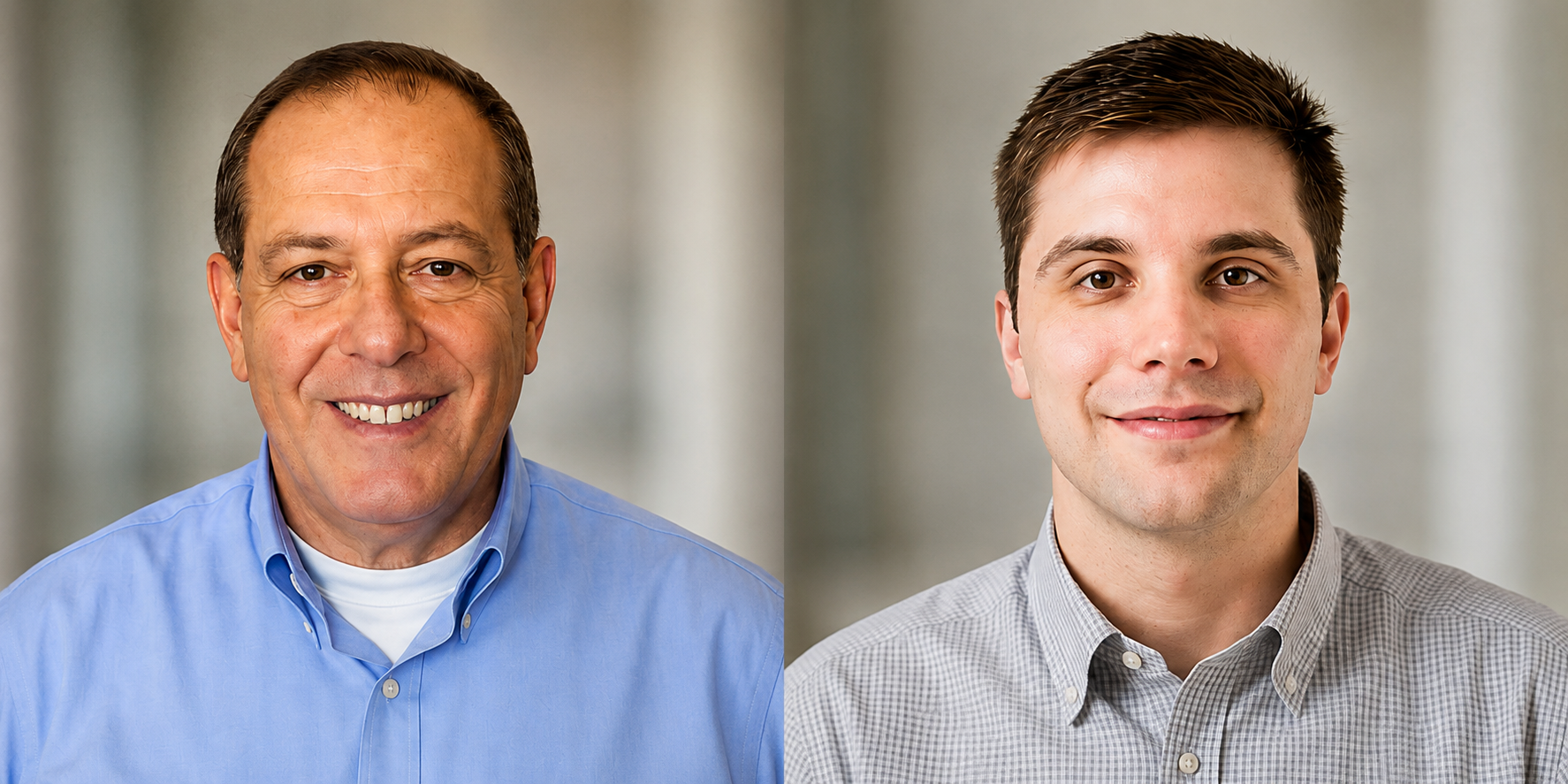 Portraits of Ernesto Gonzalez and Mike Visconti